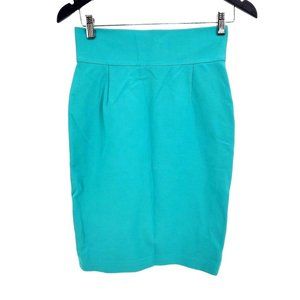 ANTONIO MELANI Pencil Skirt Knee-length Stretchy Soft Fitted Knee-length Teal
